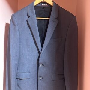 Express Men's Slate Gray Two-Button Suit Blazer